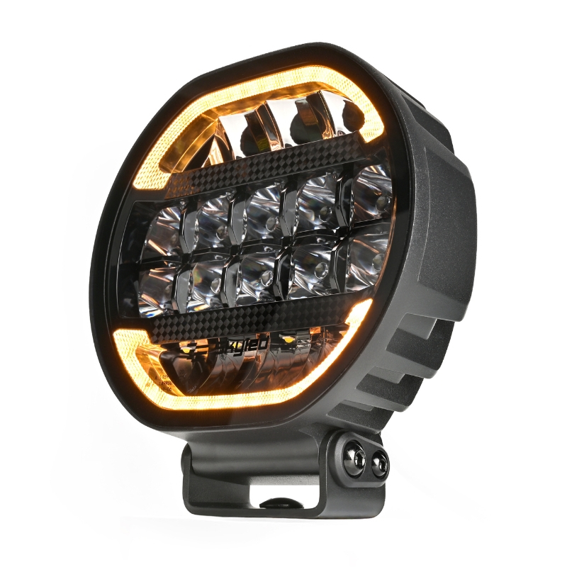 Proiector LED Auto, Scallop 7X 90W, Diametru 17,8cm, Lumina Pozitie Dinamica Alb-Portocaliu, Faza Lunga, Omologare ECE R149, Accesorii 4x4 Offroad [5]