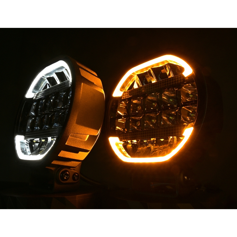 Proiector LED Auto, Scallop 7X 90W, Diametru 17,8cm, Lumina Pozitie Dinamica Alb-Portocaliu, Faza Lunga, Omologare ECE R149, Accesorii 4x4 Offroad [21]