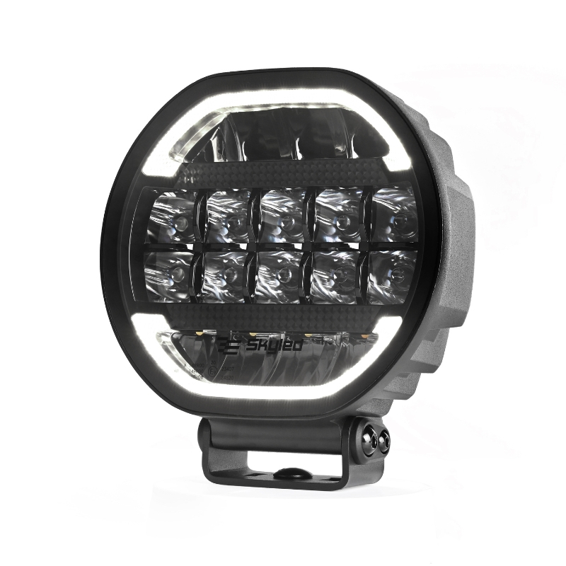 Proiector LED Auto, Scallop 7X 90W, Diametru 17,8cm, Lumina Pozitie Dinamica Alb-Portocaliu, Faza Lunga, Omologare ECE R149, Accesorii 4x4 Offroad [3]