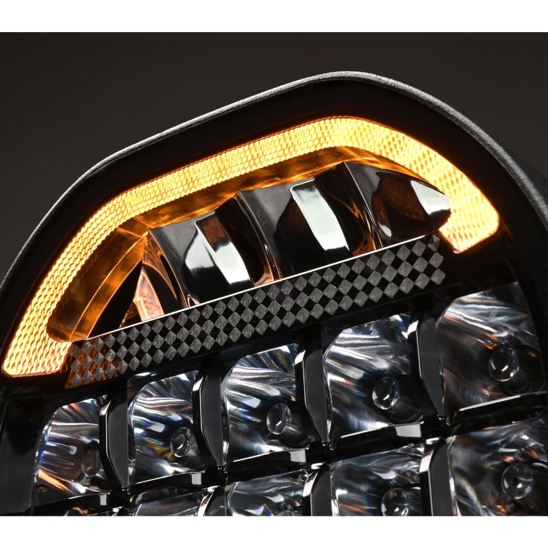 Proiector LED Auto, Scallop 7X 90W, Diametru 17,8cm, Lumina Pozitie Dinamica Alb-Portocaliu, Faza Lunga, Omologare ECE R149, Accesorii 4x4 Offroad [19]