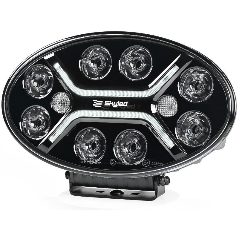 Proiector LED auxiliar Jumbo Ovum Flash, 82W, 12/24V, lumina drum, stroboscop portocaliu [2]