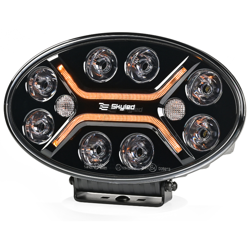 Proiector LED auxiliar Jumbo Ovum Flash, 82W, 12/24V, lumina drum, stroboscop portocaliu [5]