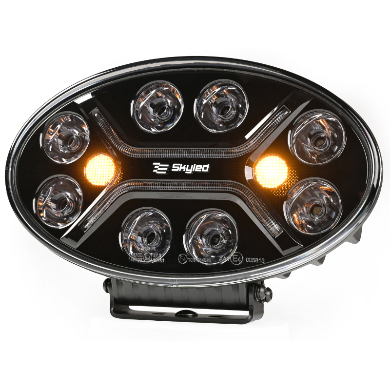 Proiector LED auxiliar Jumbo Ovum Flash, 82W, 12/24V, lumina drum, stroboscop portocaliu [6]