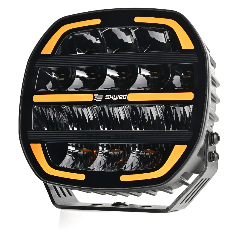 Proiector LED auxiliar Moai 9X Black, 162W, 12/24V, Combo Beam, pozitie alba si portocalie, 5000K, IP68, pentru camioane, 4x4 si utilaje [14]