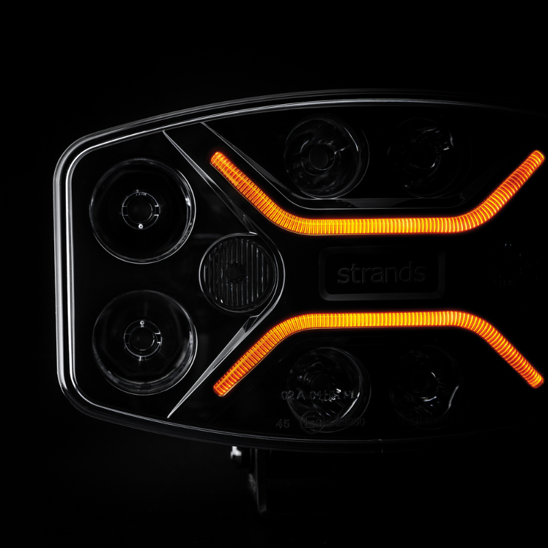 Proiector LED, camion, Offroad, Dark Knight, 24.7cm, 12000Lm, pozitie galbena, alba + stroboscop [3]