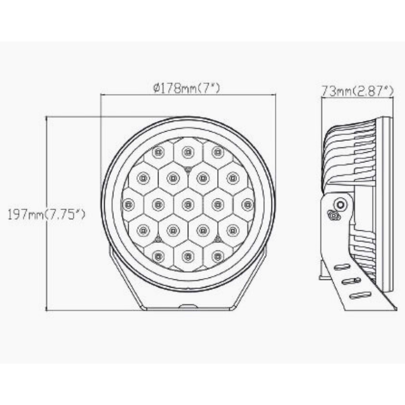 Proiector LED Coma 7X 7" FULL LED, 95W, 8500Lm, poziție alb și portocaliu, 17.8cm [13]