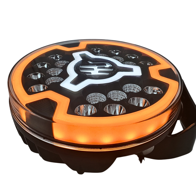 Proiector LED cu 3 tipuri pozitie, portocaliu, Flood, 12 / 24V, 17.8cm, 9200lm, 5700K, 82W, cablu 3m, contur clar [2]