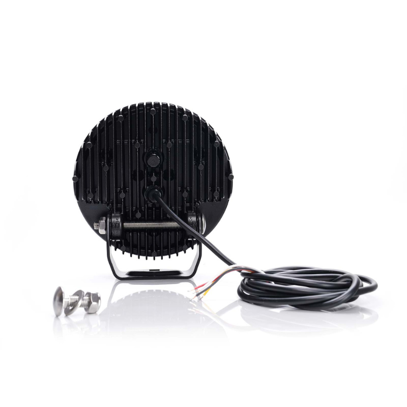 Proiector LED cu 3 tipuri pozitie, Flood, 12 / 24V, 17.8cm, 9200lm, 5700K, 82W, cablu 3m, pozitie alba logo + pozitie galbena contur, contur galben [10]