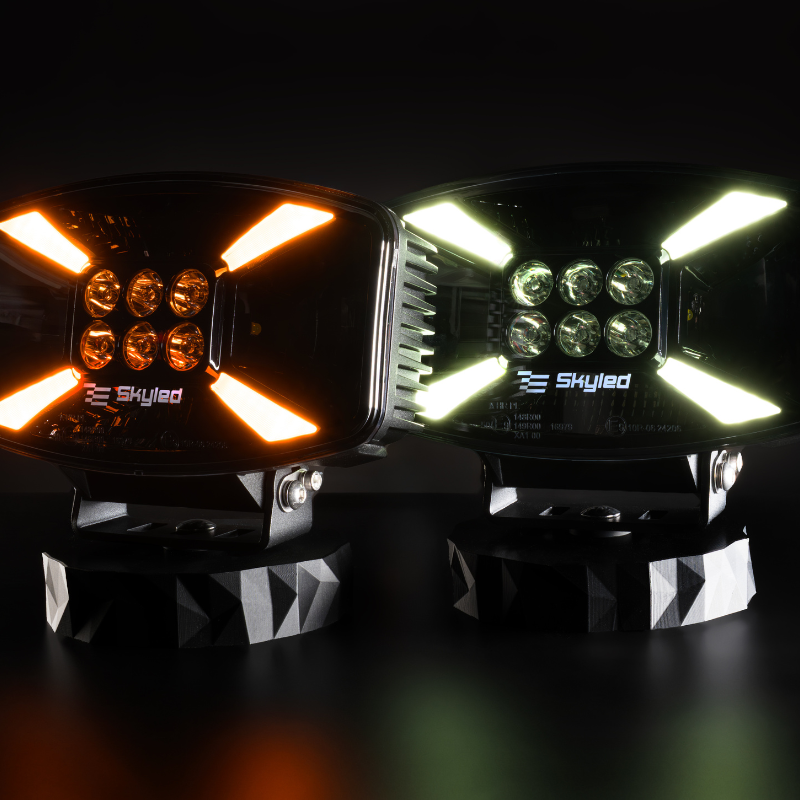 Proiector LED, Jumbo Stella Flash FULL, 140W, 12/24V, 8500lm, 24.7cm, Pozitie Alba, Galbena, Stroboscop si capac protectie, Off Road, Tir [2]