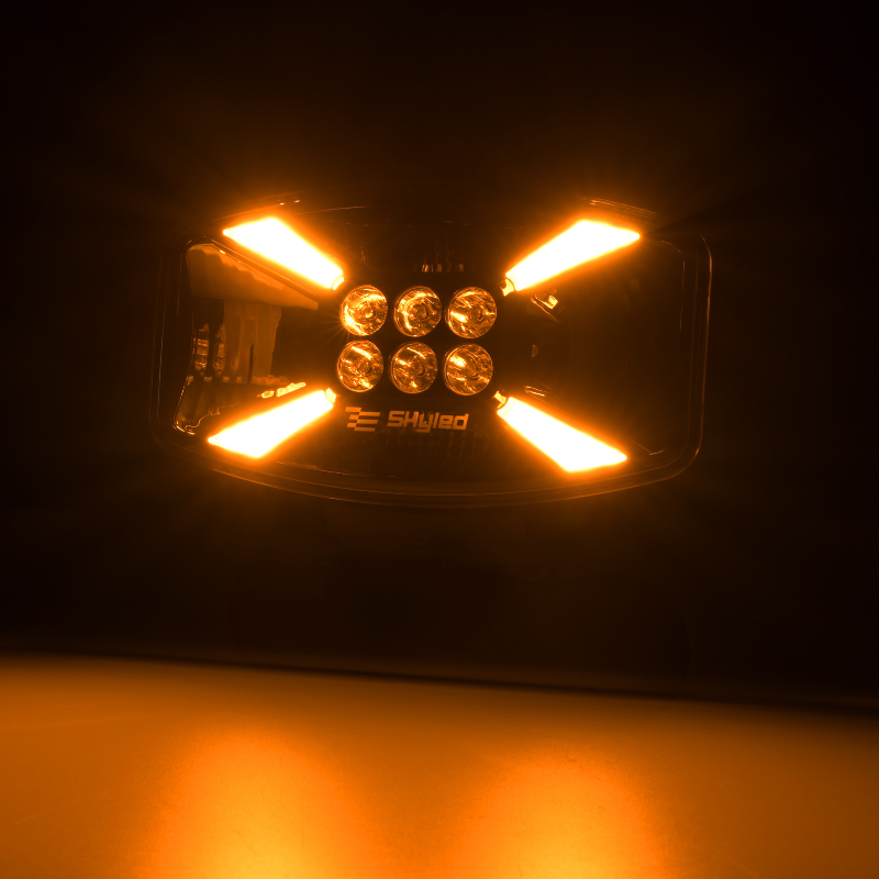 Proiector LED, Jumbo Stella Flash FULL, 140W, 12/24V, 8500lm, 24.7cm, Pozitie Alba, Galbena, Stroboscop si capac protectie, Off Road, Tir [24]