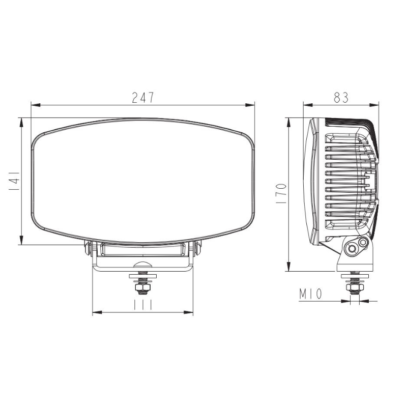 Proiector LED, Jumbo Stella Flash FULL, 140W, 12/24V, 8500lm, 24.7cm, Pozitie Alba, Galbena, Stroboscop si capac protectie, Off Road, Tir [14]