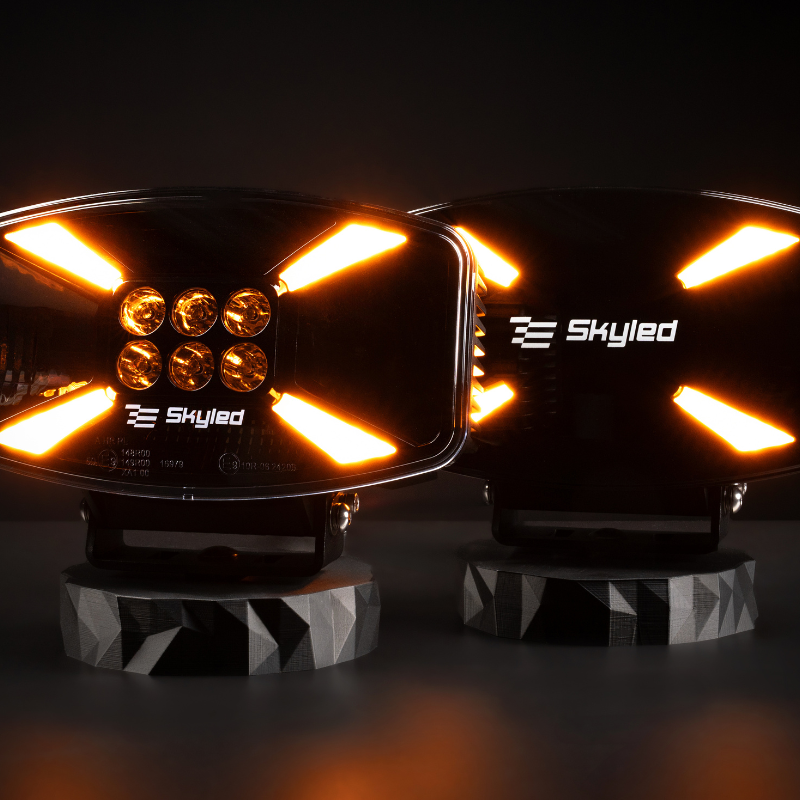 Proiector LED, Jumbo Stella Flash FULL, 140W, 12/24V, 8500lm, 24.7cm, Pozitie Alba, Galbena, Stroboscop si capac protectie, Off Road, Tir [7]