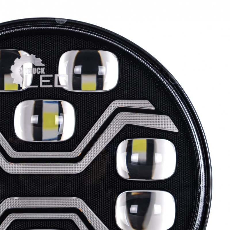 Proiector rotund LED X-SPIDER TOXIC, 80W, 22cm, faza, pozitie alba si stroboscop portocaliu [9]