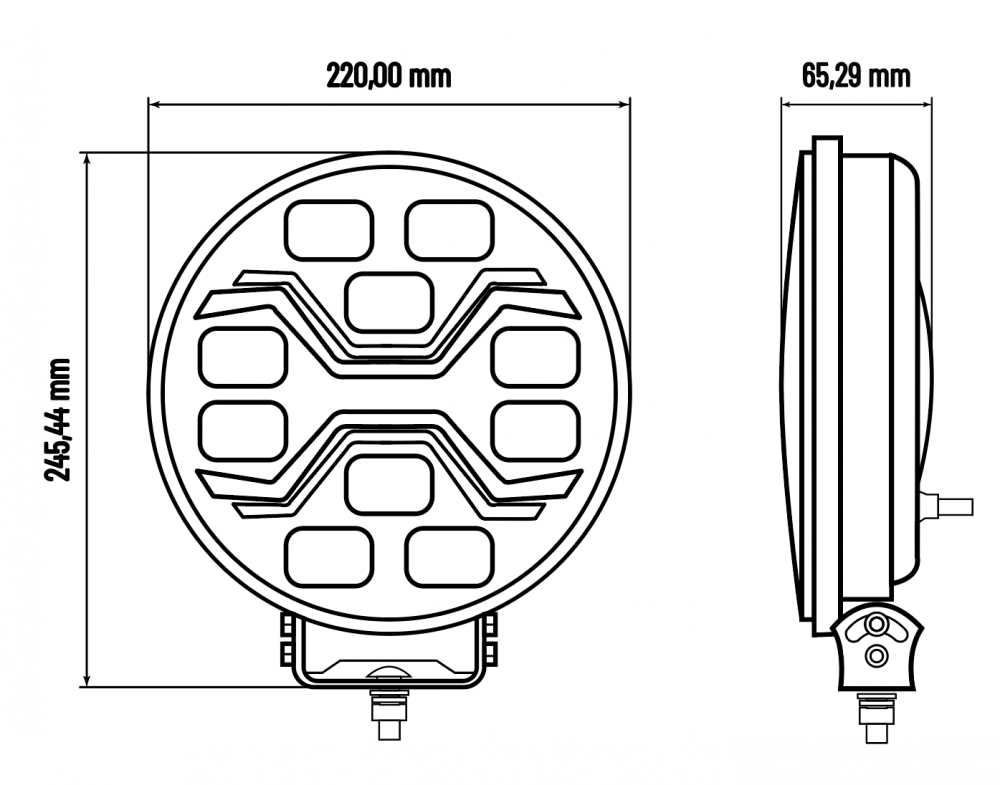Proiector rotund LED X-SPIDER TOXIC, 80W, 22cm, faza, pozitie alba si stroboscop portocaliu [14]