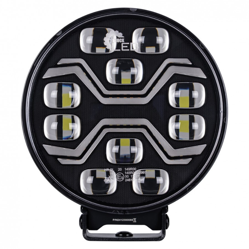 Proiector rotund LED X-SPIDER TOXIC, 80W, 22cm, faza, pozitie alba si stroboscop portocaliu [1]