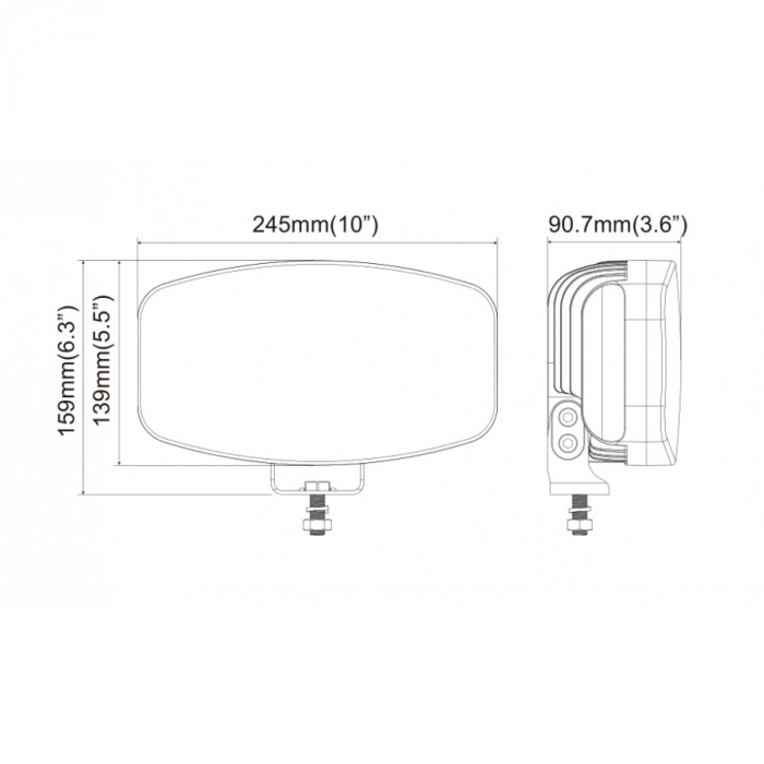 Proiector Slim, Full-Led, Pozitie si Faza Lunga Led, 1224V, Dreptunghiular - Oval - Truck LED L3419 [4]