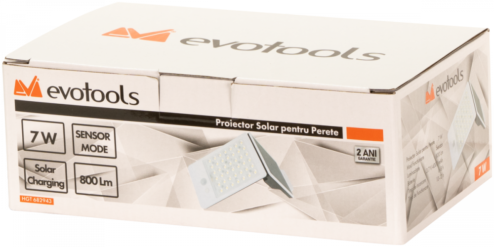Lampa Solara Perete, 7W LED, 800Lm, Panou Monocristalin, Acumulator 2 x 2000 mAh, IP44 [2]