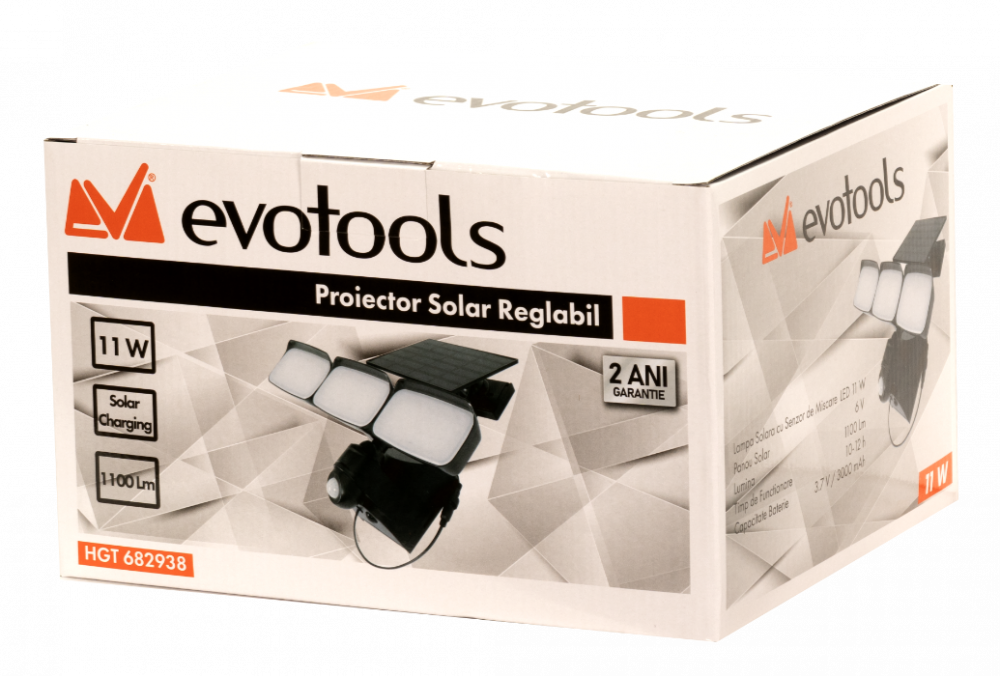 Lampa Solara Reglabil, 11W LED, 1100lm, Panou Solar 6V, Acumulator 3000mAh, IP44 [2]
