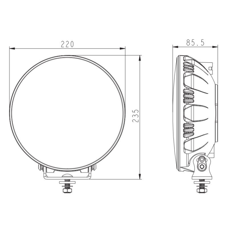Proiector suplimentar LED, Cosmo Dynamic 9X, 22cm, 160W, 12/24V, 11500Lm, 732m [4]