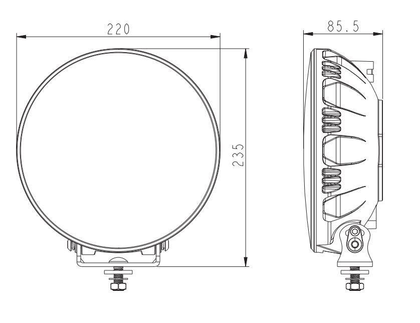 Proiector suplimentar LED, Cosmo Dynamic 9X, 22cm, 160W, 12/24V, 11500Lm, 732m [21]