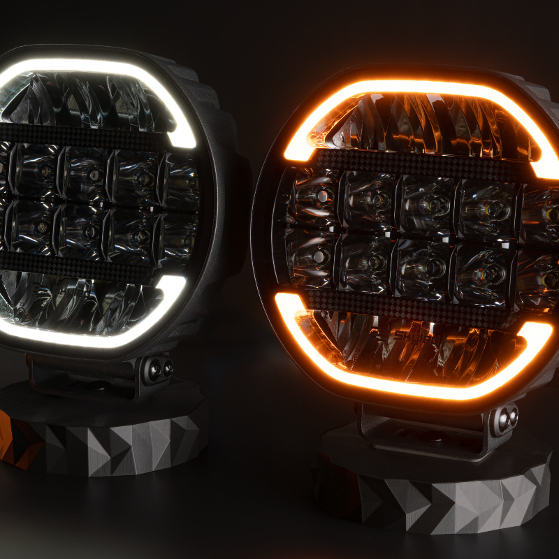 Proiector Suplimentar LED, SCALLOP 9X, 22cm, 180w, 10600lm, Pozitie Dinamica Alb/Portocaliu, 680m [2]