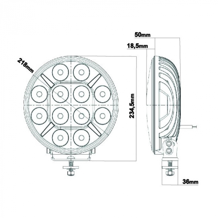 Proiector suplimentar Pollux9+ cu stroboscop inclus, LED, 120W, pozitie alb galbenaportocalie - Ledson 33491234 [7]
