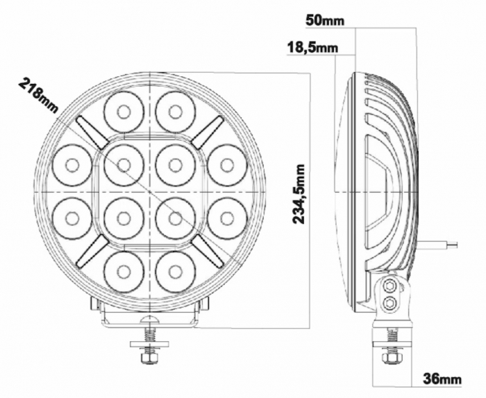 Proiector suplimentar Pollux9+ Gen2, LED, 120W, pozitie alb galbena/portocalie [14]