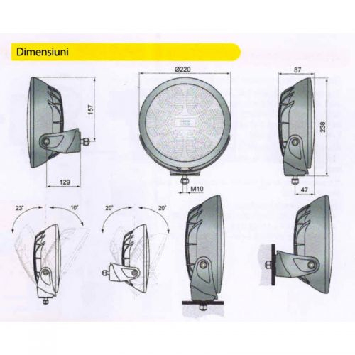 Proiector TIR Rotund MARE Full LED FERVOR 220, Wesem [10]