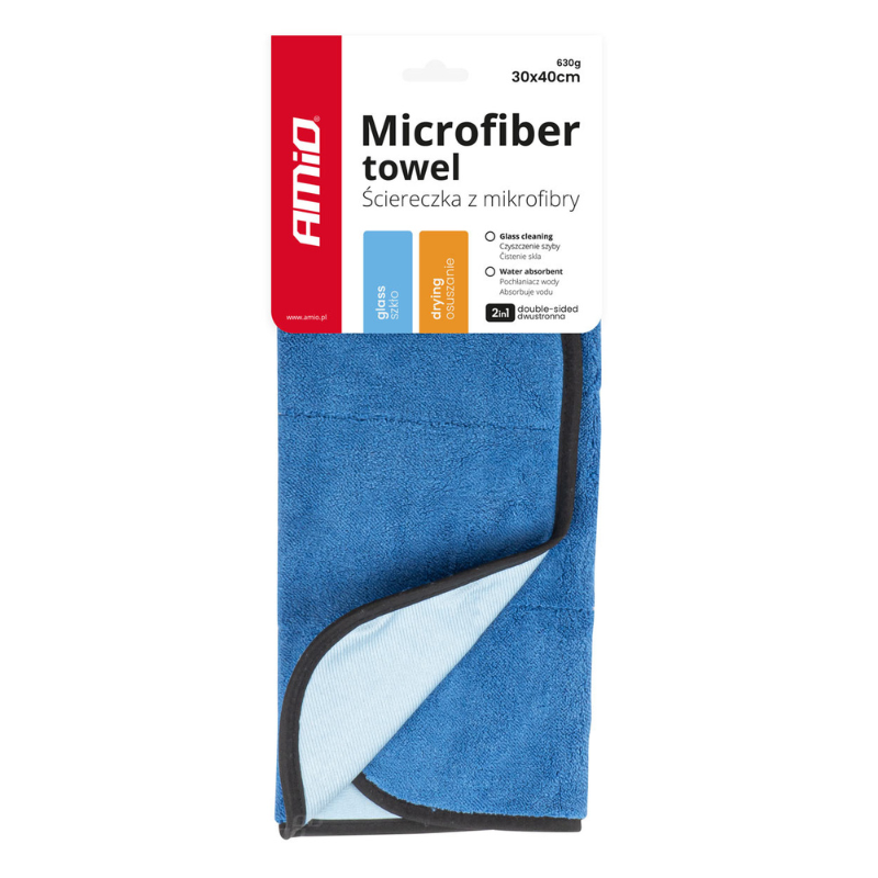 Prosop Microfibra 2 in 1 pentru Uscare si Curatare Sticla, 30x40cm, 630g [1]