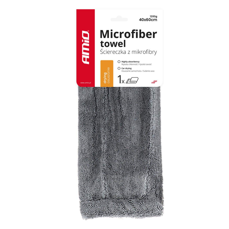 Prosop Microfibra Super Absorbant pentru Uscare Auto, 40x60cm, 1200g [1]