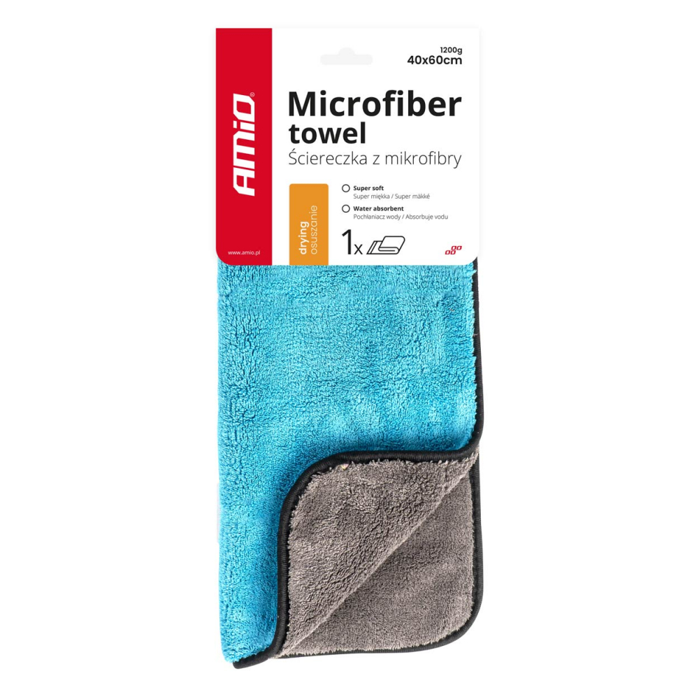 Prosop Microfibra Super Absorbant pentru Uscare Auto, 40x60cm, 1200g [1]