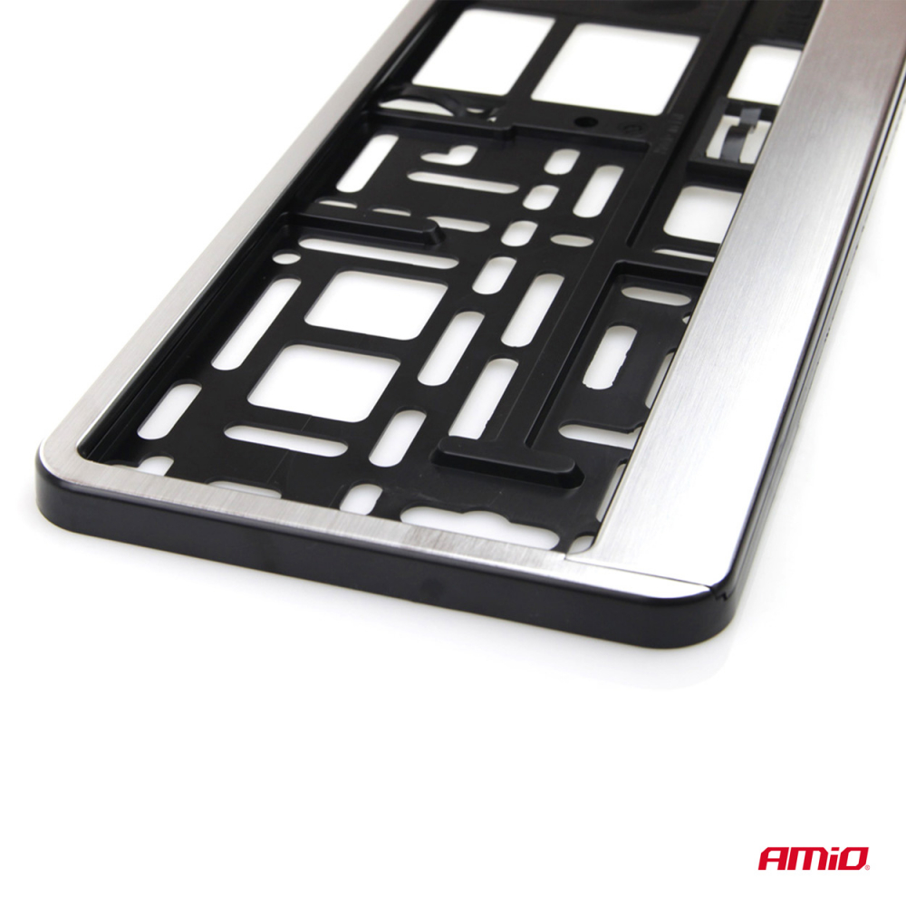 Rama Suport Numar Inmatriculare Auto, Argintiu Periat [2]