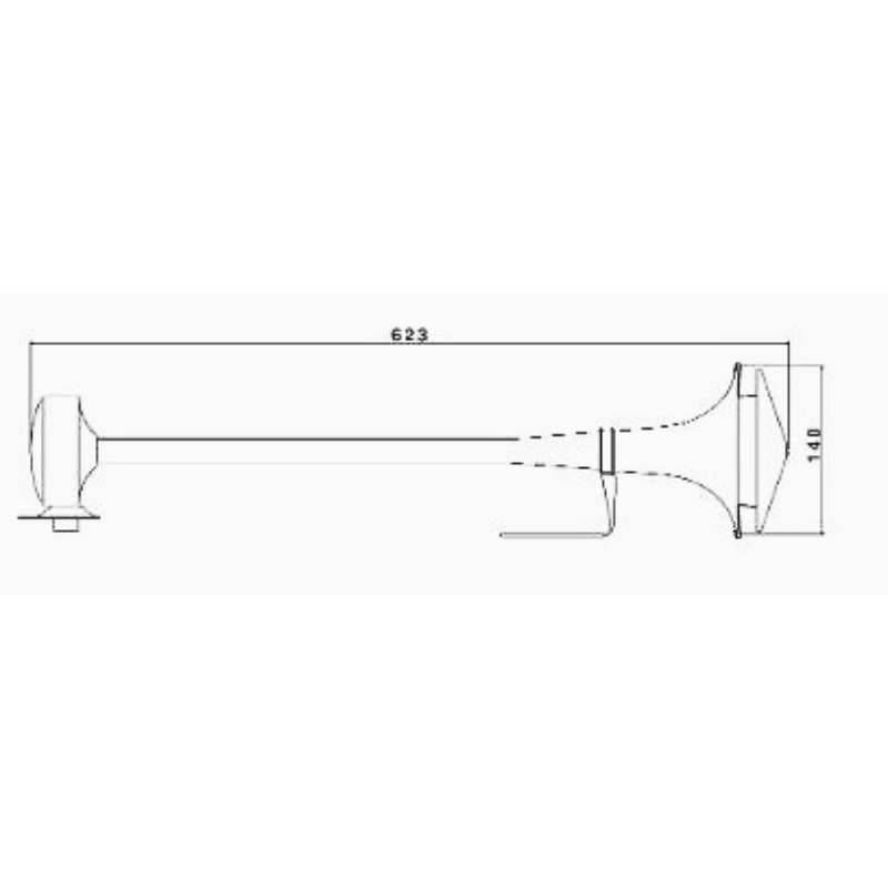Semnal pneumatic, Claxon inox, TA150, 62 cm, cu capac [2]