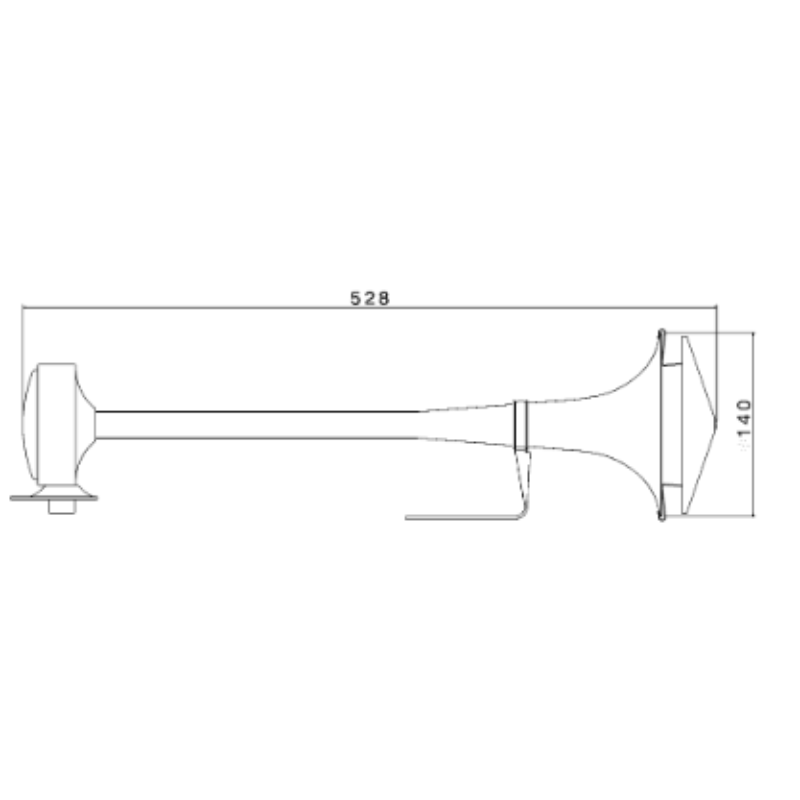 Semnal pneumatic, Claxon inox, TA180, 53 cm, cu capac [2]