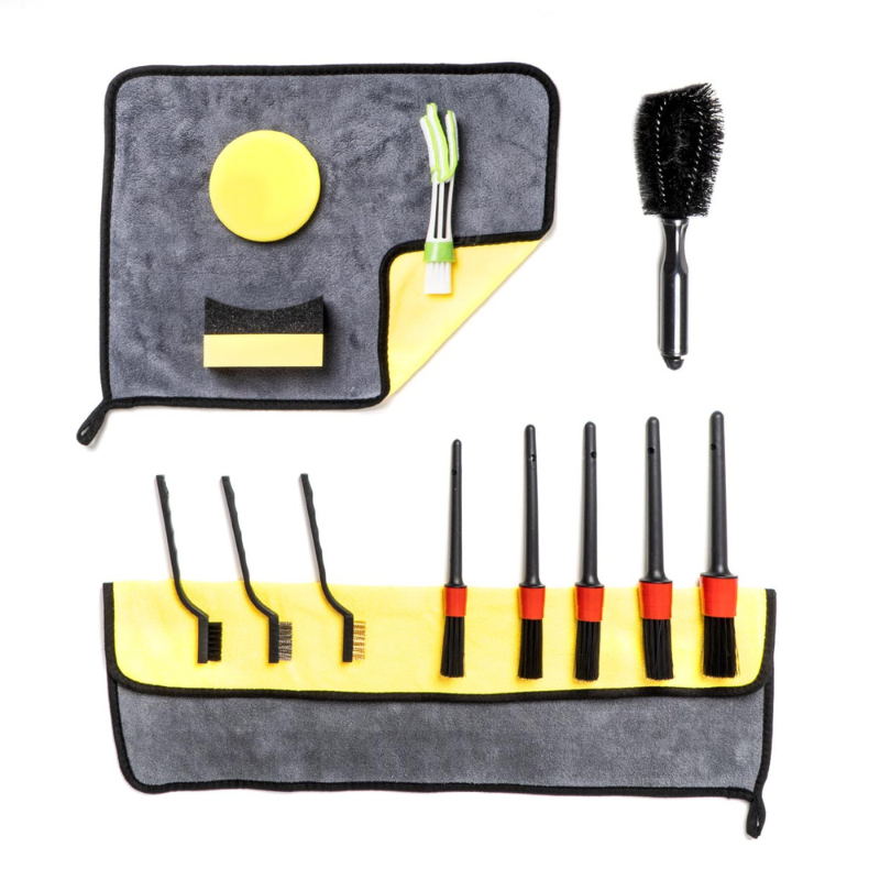 Set 14 Piese Detailing Auto, Pensule, Burete, Lavete Microfibra [1]