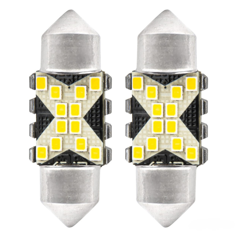 Set 2 Becuri LED CANBUS, C5W Festoon 31mm, 12SMD 2016, 5500K, 12/24V [2]