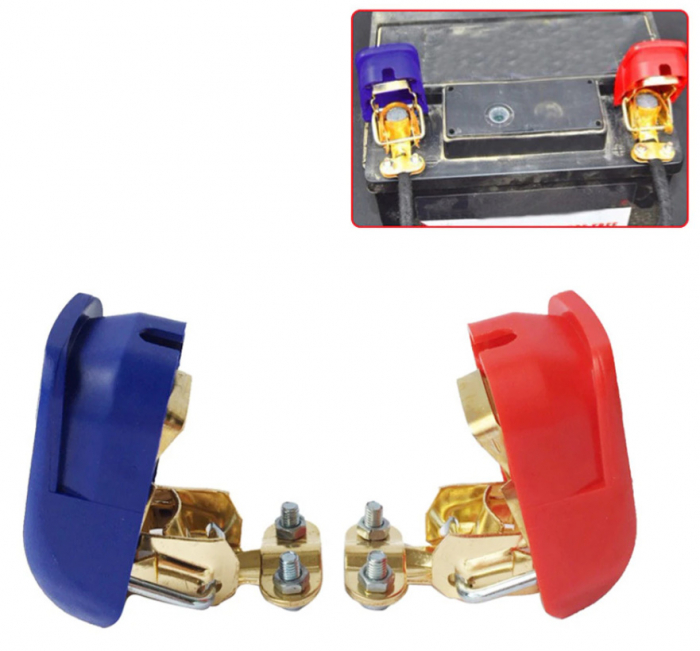 Set 2 Borne pentru baterie auto Profesionale cu deconectare - conectare rapida, 6 / 12V [4]