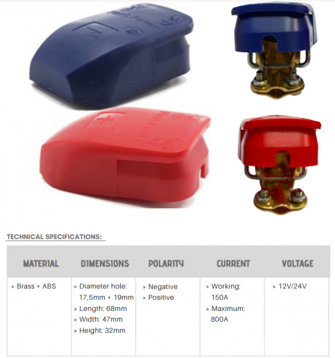Set 2 Borne pentru baterie auto Profesionale cu deconectare - conectare rapida, 6 / 12V [2]