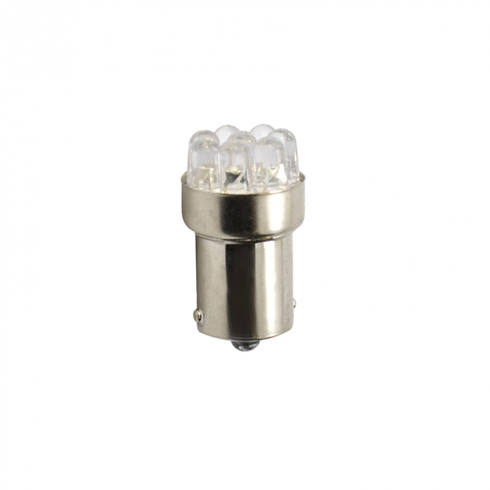 Set 2 bucati bec LED, BA15s, 5mm, R5W, R10W, 12V, Alb  LB033W [3]