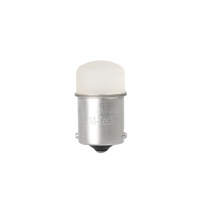 Set 2 bucati bec LED, BA15s, 5mm, R5W, R10W, 12V, Alb  LB033W [2]