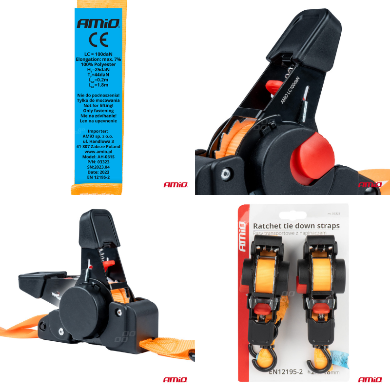 Set 2 Chingi Fixare Marfa cu Clichet Automat S-Type, 2m, 100/200kg, Latime 18mm [8]