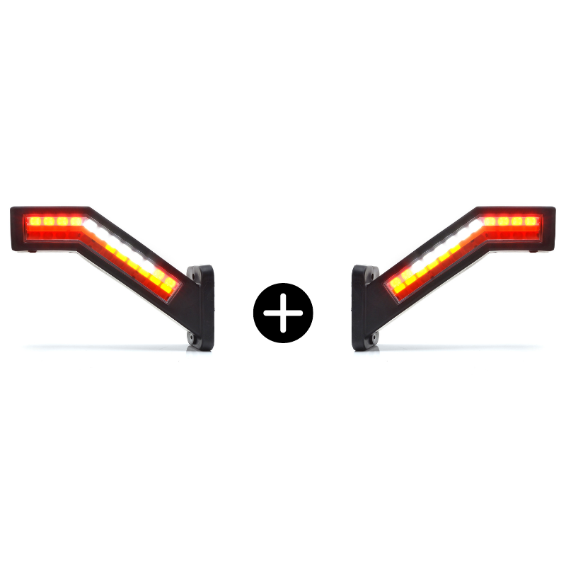 Set 2 lampi gabarit cu brat, 5 functii, semnalizare dinamica, 12-24V, IP 6K9K, 23.8cm, LED [2]
