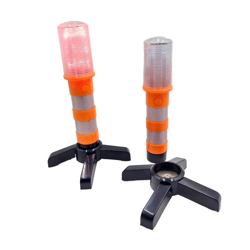 Set 2 lampi LED de avertizare intermitenta, lumina 360°, 3 moduri, incarcare USB-C, IP54, Ø3.5 x 11 cm, cu valiza [2]