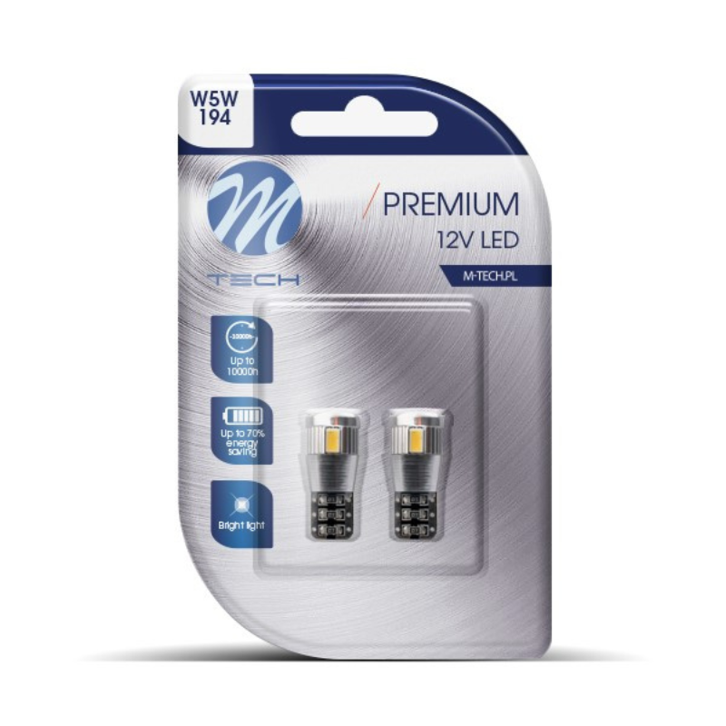 Set 2 x becuri LED, W5W, Canbus, lumina Alba, 12V, 1.7W [1]