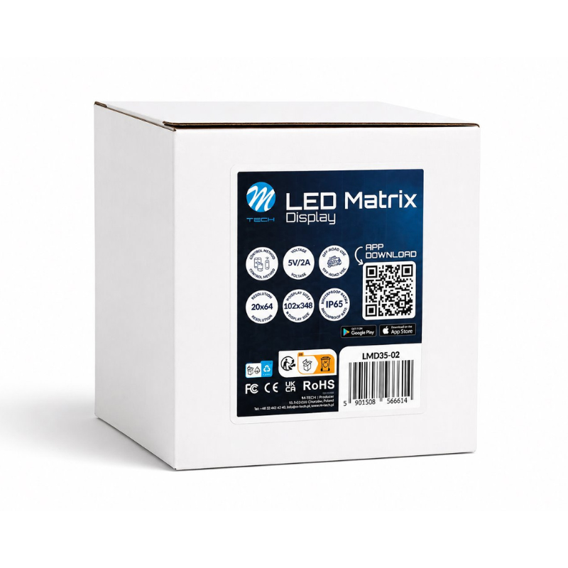 Set 2 x Display LED Matrix Flexibil Programabil 10.2 x 34.8 cm, USB 5V, IP65, Control aplicatie Android/iOS si Telecomanda [2]
