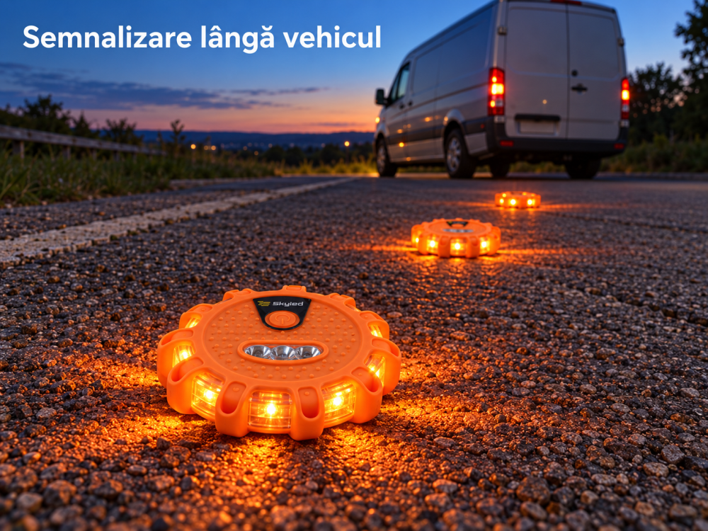Set 3 lampi avertizare, urgenta LED, acumulator 650 mAh, 9 moduri, incarcare USB-C [5]