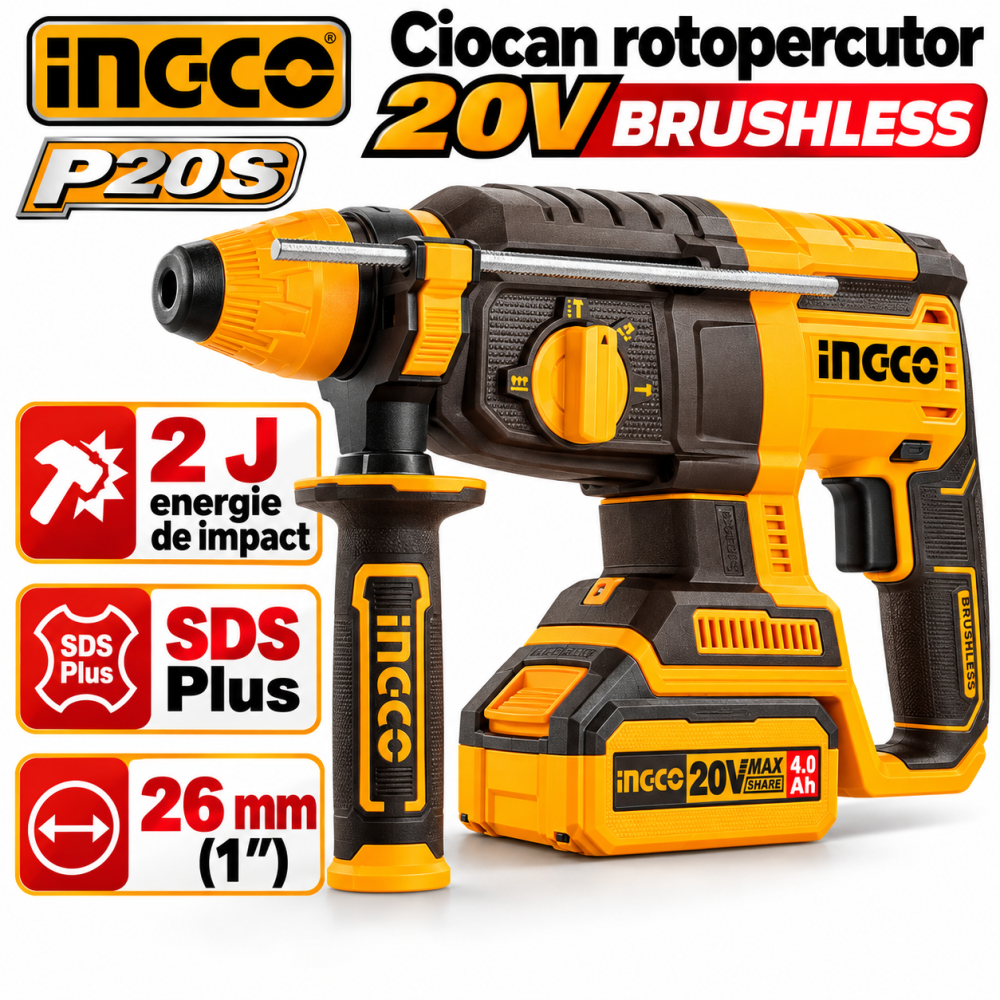 Set 5 scule electrice 20V brushless cu 2 acumulatori 4Ah si troliu, P20S [5]