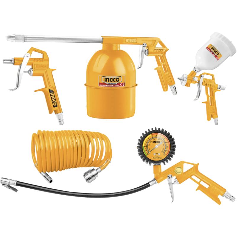 Set accesorii aer comprimat, vopsit, suflat, pistol cu vas sus [8]