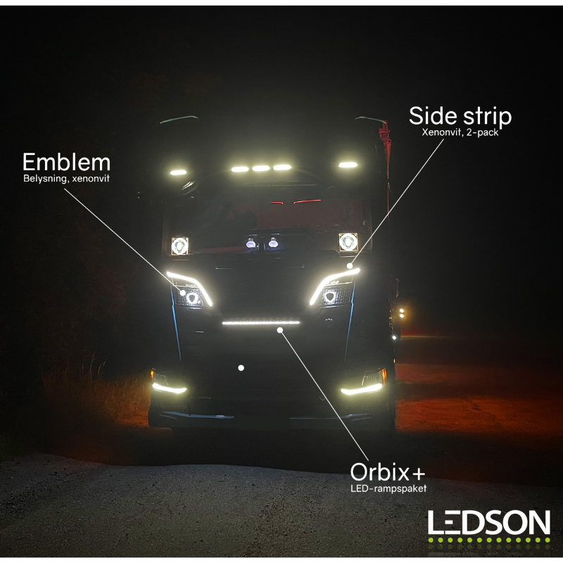 Set Banda LED laterala portocalie si alba, 24V, contur, pozitie, Scania [6]