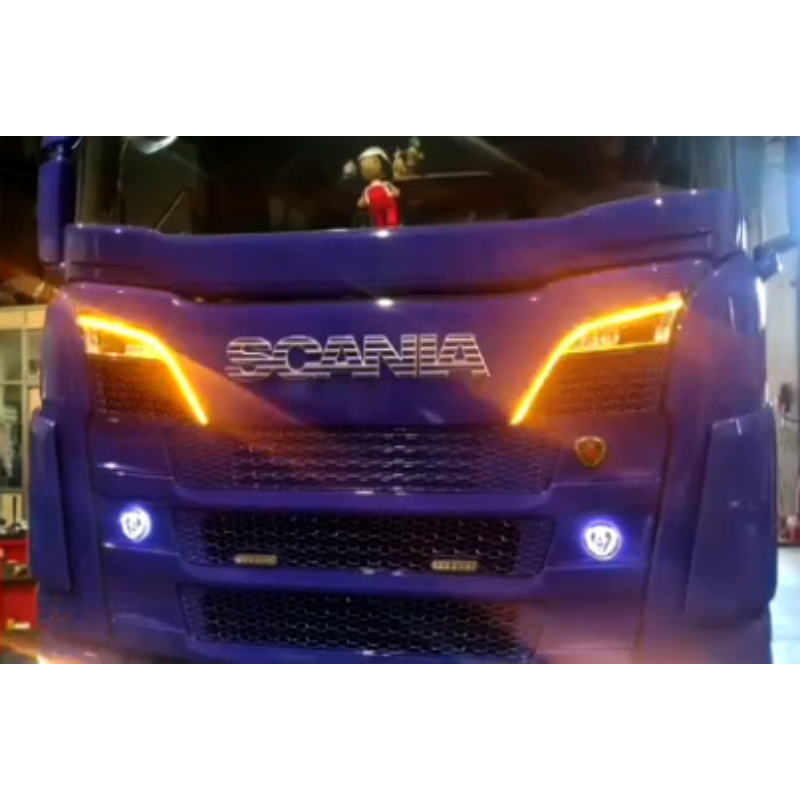 Set Banda LED laterala portocalie si alba, 24V, contur, pozitie, Scania [1]